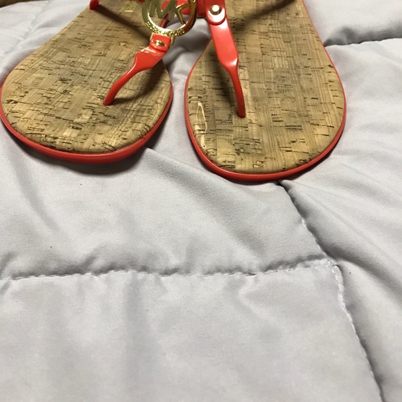 Michael Kors Red Sandals with Gold Accents - Picture 3 of 3